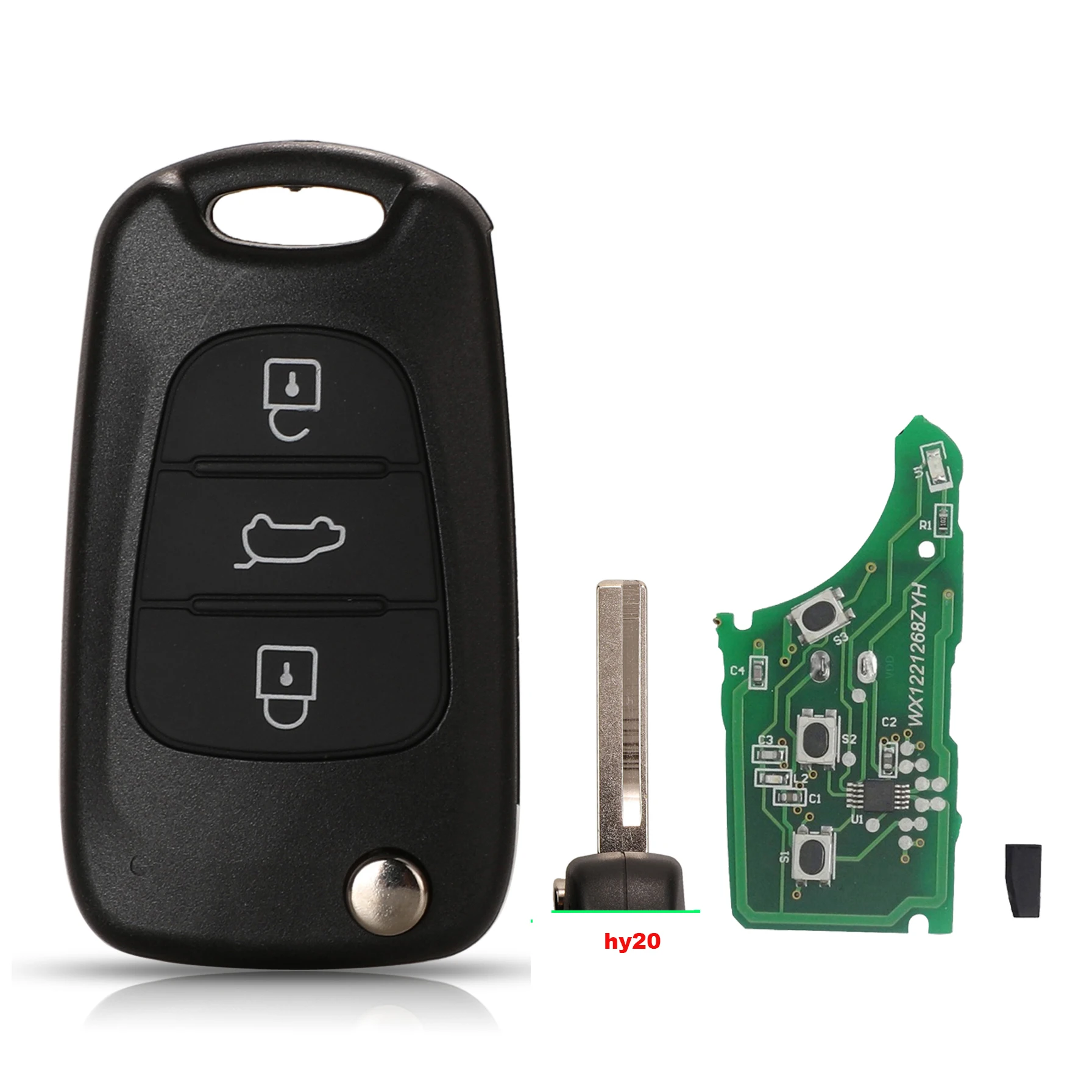 Jingyuqin 3 Tasten Flip Fernbedienung Auto Schlüssel 433 Mhz ID46 Chip Für Hyundai I20 I30 IX35 Avante Fit Kia K2 k5 Sportage Auto Schlüssel Fob