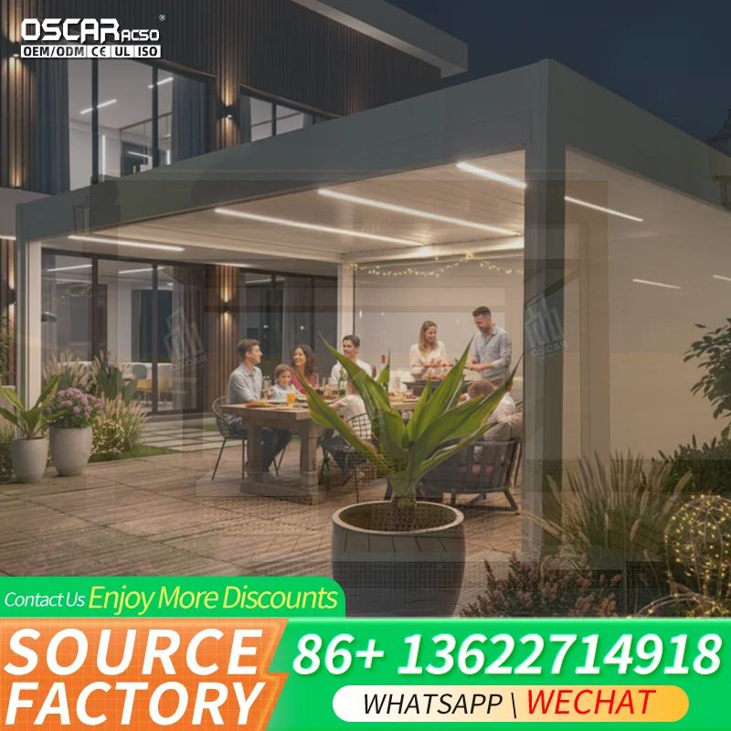 New Design 4*6 Adjustable Louvered Aluminum Patio Pergola for House Garden and Door Canopy Outdoor Shading Structure Ideal for B