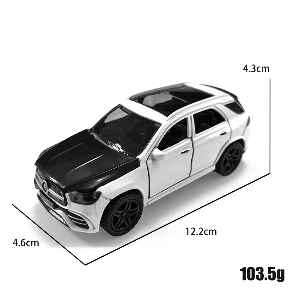 (Bagged) Coche de juguete de retroceso de aleación GLE SUV 1/36, metal fundido a presión, juguete para niño, cuatro puertas se pueden abrir, fuerte función de retroceso.