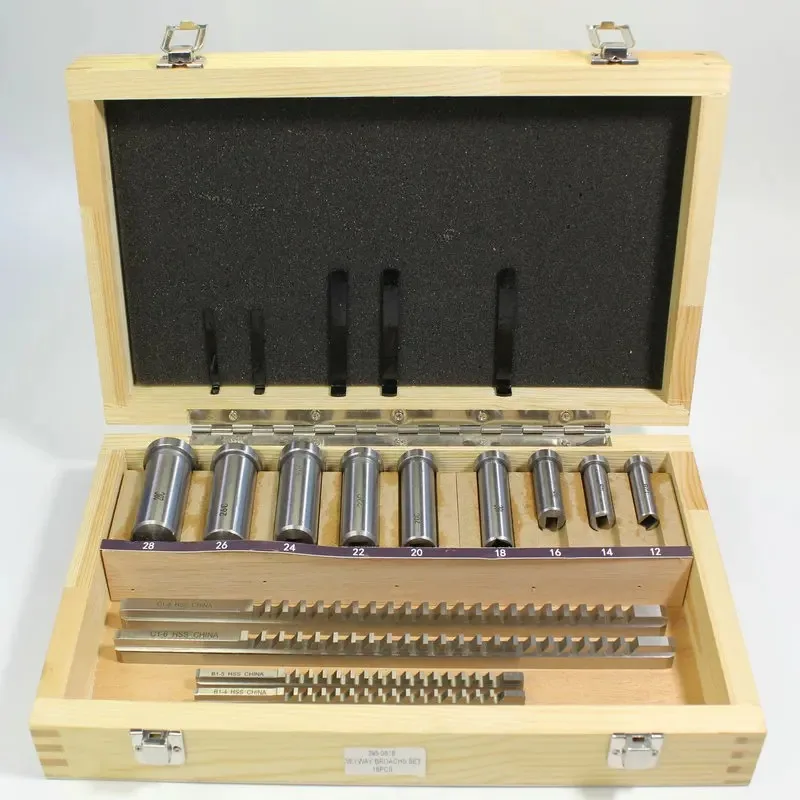 18PCS metric keyway broach set HSS keyway broach keyway pusher