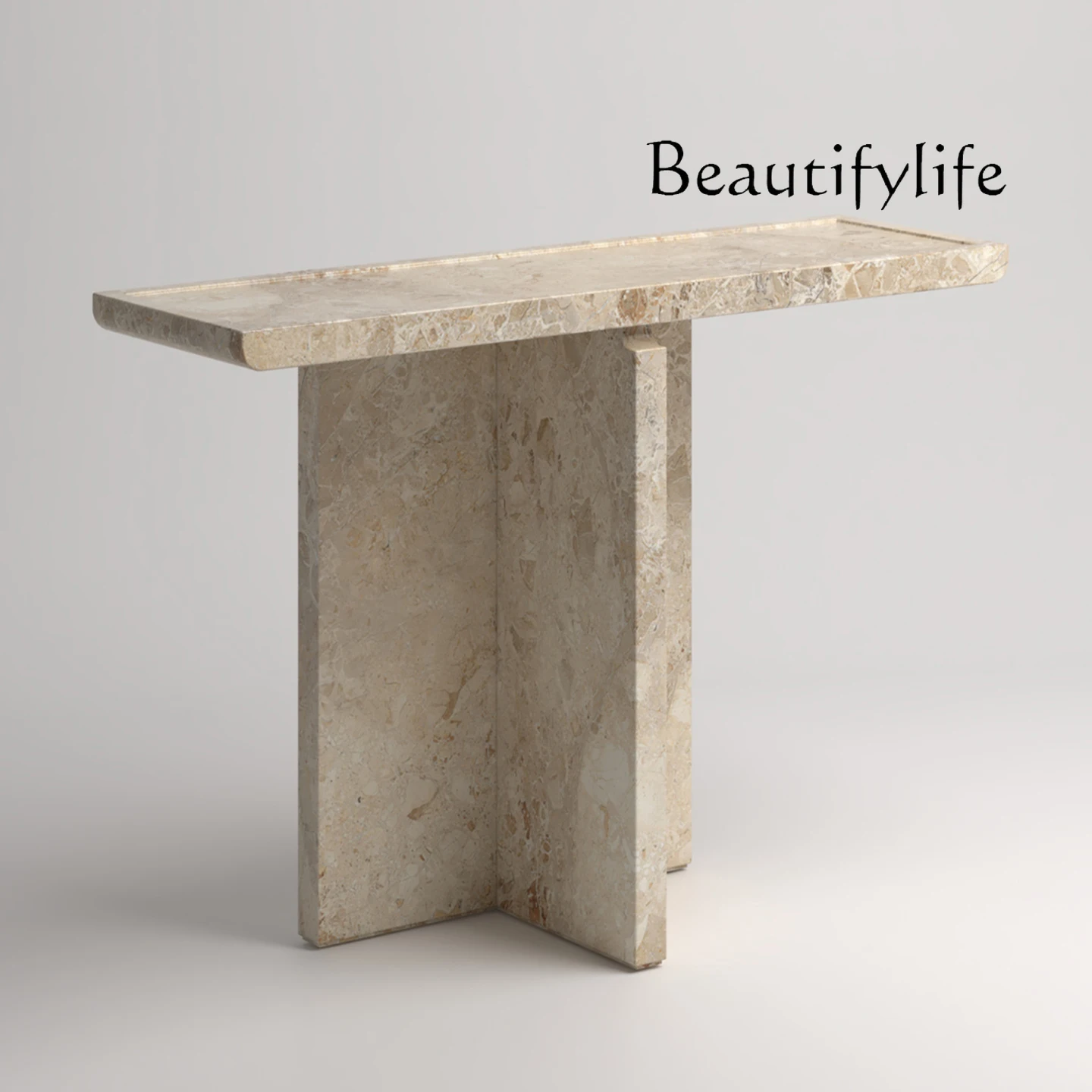 Nordic light luxury home front door entrance table natural marble designer entrance table fashion