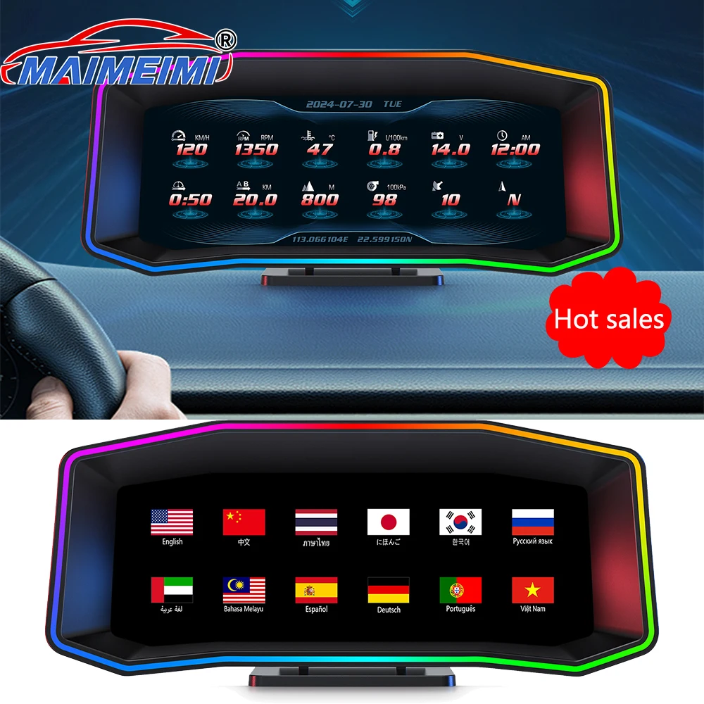 Newest P4 Car OBD2 Head Up Display For HUD On Board Computer Digital Overspeed Alarm Universal Auto Electronic Accessories Smart