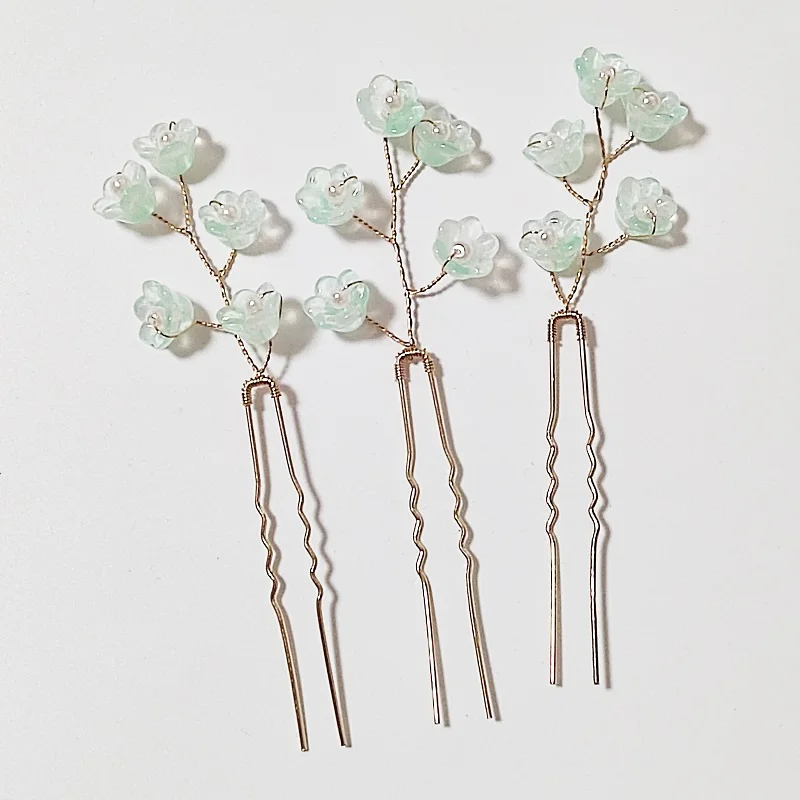 3Pcs Green Flower P…