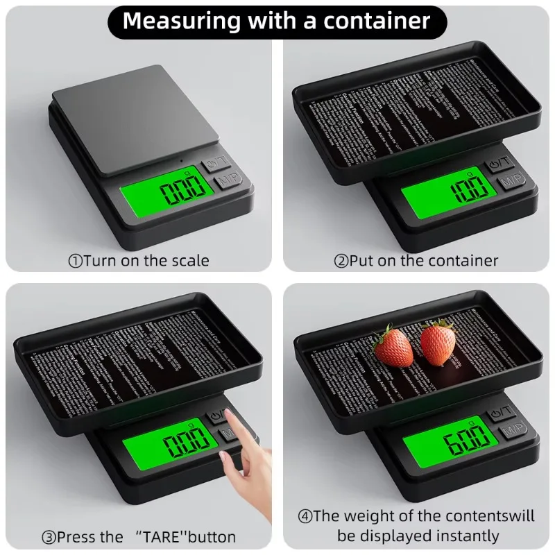 Mini Digital Scale 100/200/500/1000g 0.01g High Accuracy LCD Backlight Electric Pocket Scale for Jewelry Gram Weight Scales