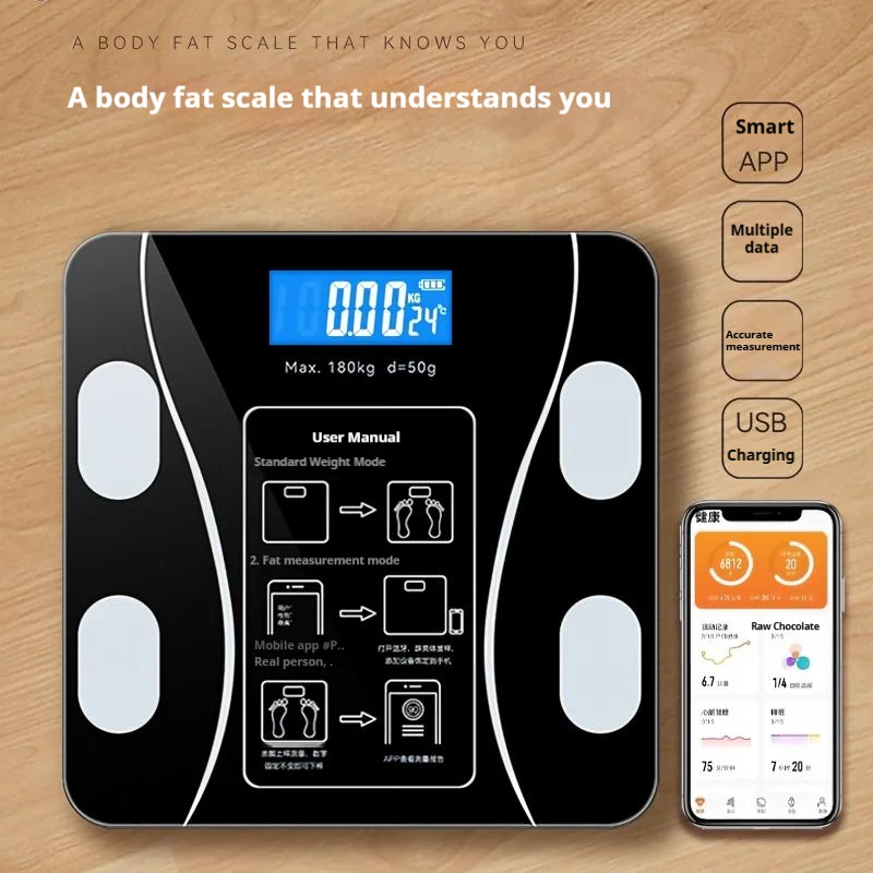 스마트 디지털 욕실 체중계 강화유리 LED 디스플레이  - Home Bathroom Scales 리뷰 및 가격