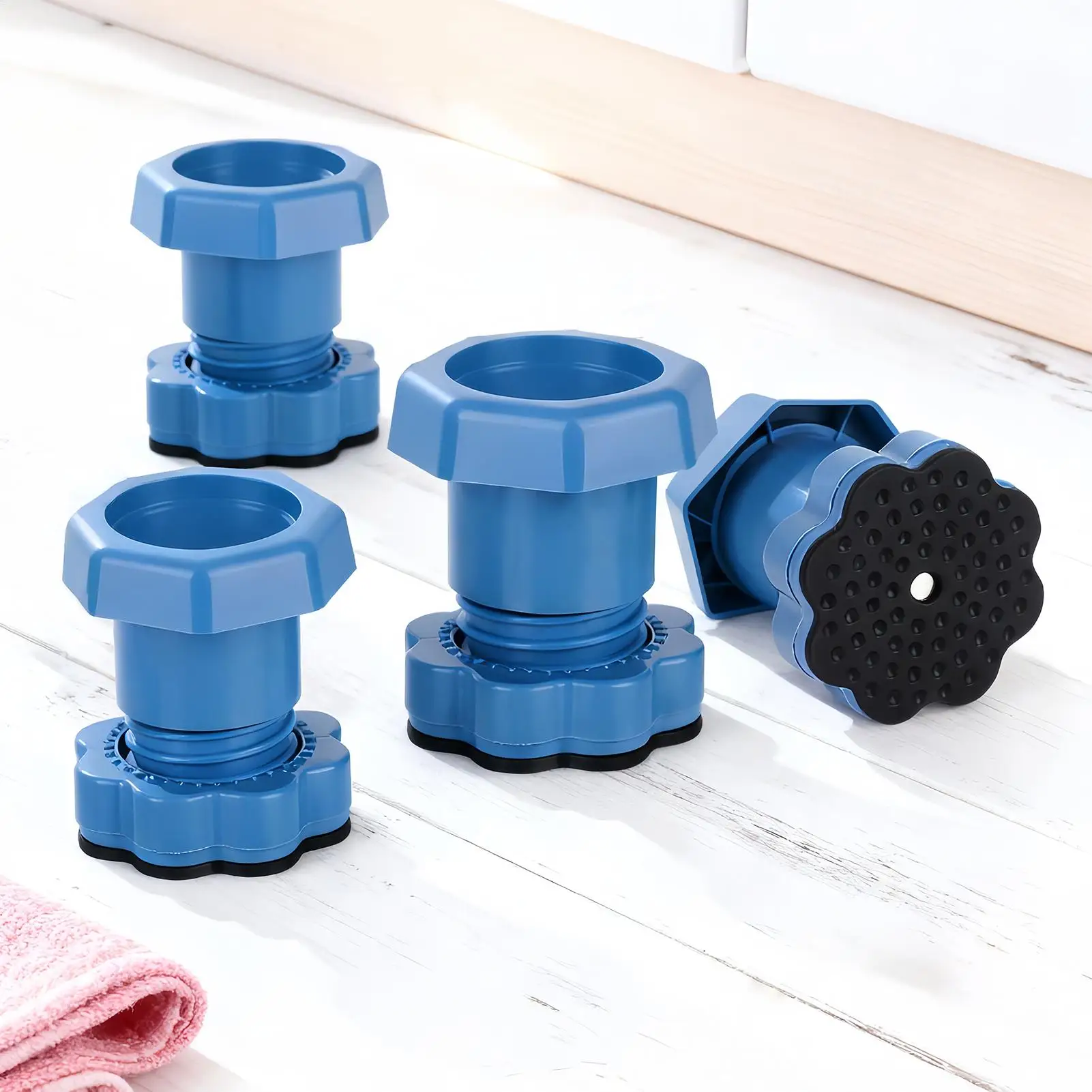 العالمي قابل للتعديل ارتفاع غسالة منصات القدم المضادة للاهتزاز قاعدة الثلاجة الثابتة عدم الانزلاق وسادة دعم المدرجات #3