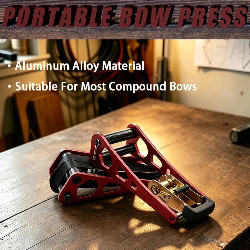 Portable Aluminum Alloy Compound Bow Press Ratchet Bowstring Tuning Tool Limb Bracket Hunting Archery Bow Maintenance Kit