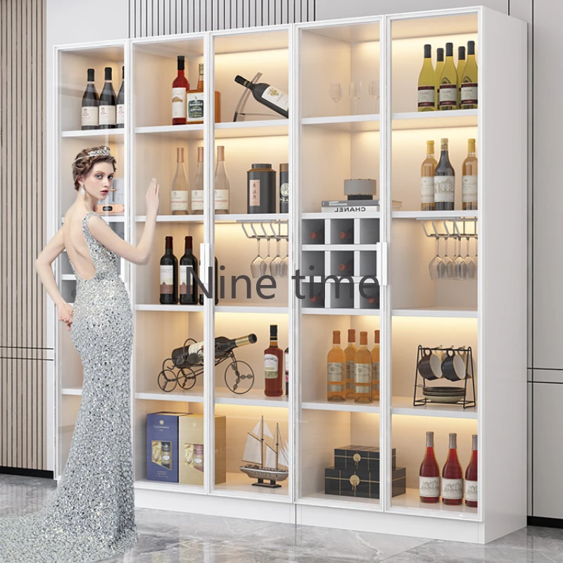 Bottle Liquor Wine Cabinets Salon Patio Commercial Modern Bar Cabinet Buffet Inverted Botellero Vino Meuble Vin Home Equipment