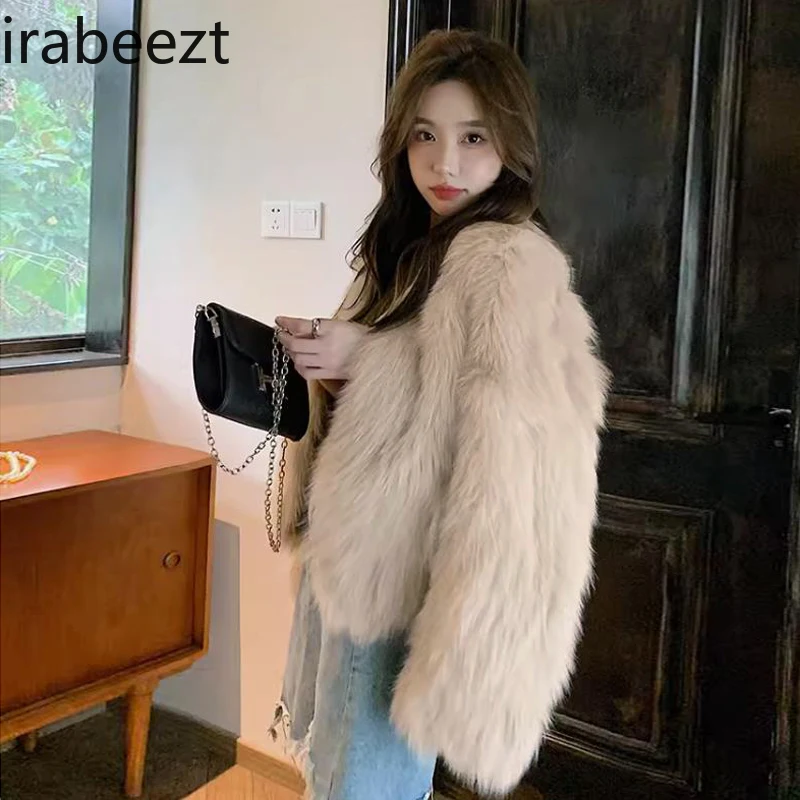 

Multi-colored New Imported Fox Fur Winter Fur Coat for Young Women Casacos De Inverno Feminino 2024 Fashion Design Faux Fur