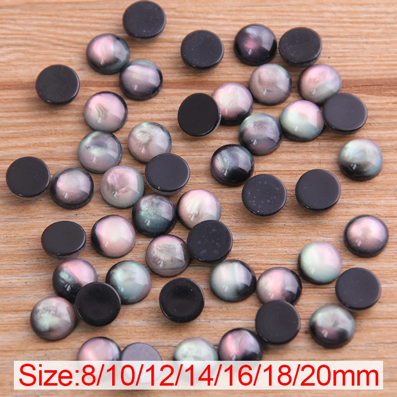 40pcs 8-20mm 2020 New Product Double Color Natural Ore Style Flat Back Resin Cabochons For Bracelet Earrings Accessories