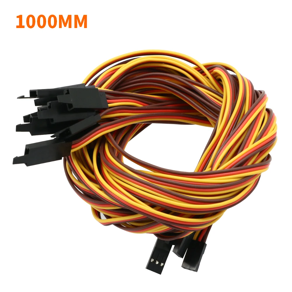 10 Stück 100 / 150 / 200 / 300 / 500 / 1000mm Anti-Verlust 60-adriger Servo-Verlängerungskabel für RC Futaba JR Stecker auf Buchse