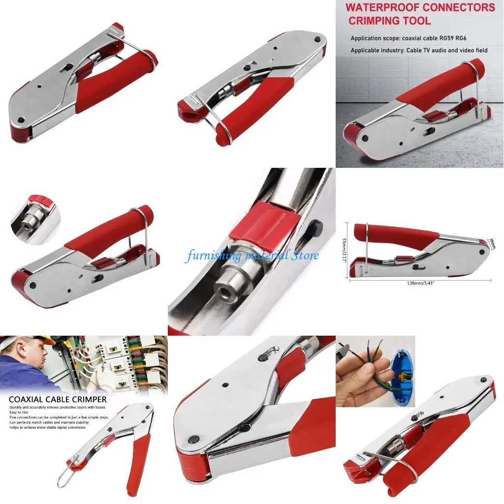 

Y5GD Coaxial Cable Manual Crimping Tool For F-Type RG59 Coax Cable Crimper Tool