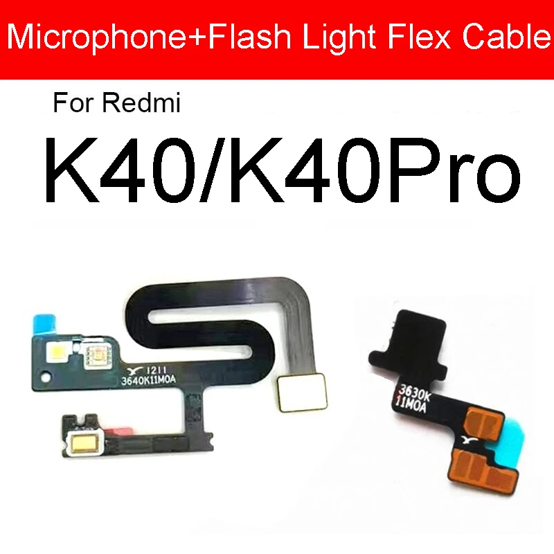 Microphone Flash Light Sensor Flex Cable For Xiaomi Redmi K40 Gaming K40Pro Camera with Flash Light Flex Cable Repalcement Parts