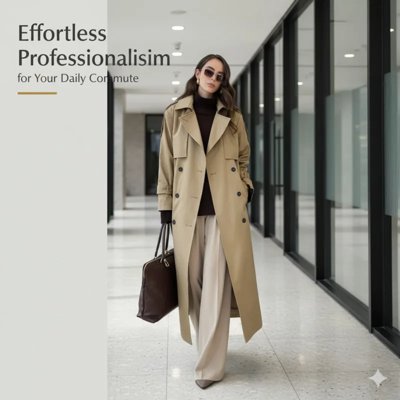 

Большой плащ в стиле ретро для женщин, удлиненный силуэт, хлопковый дизайн с поясом, элегантный стиль, осенне-зимняя верхняя одежда, гардероб