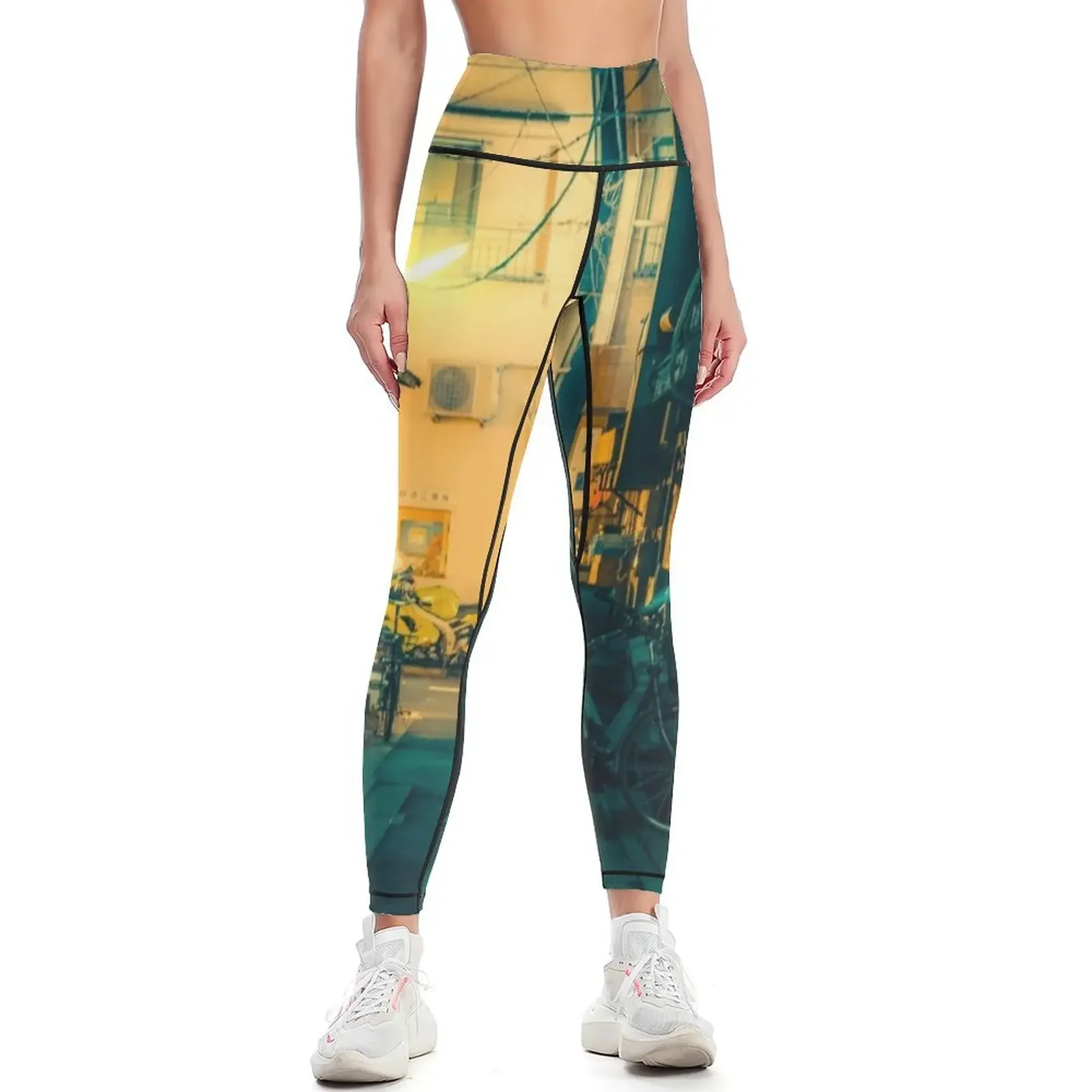 

Glowing- Japan Night Photo Leggings Fitness woman push up fitness push up tights for Tight fitting woman Womens Leggings