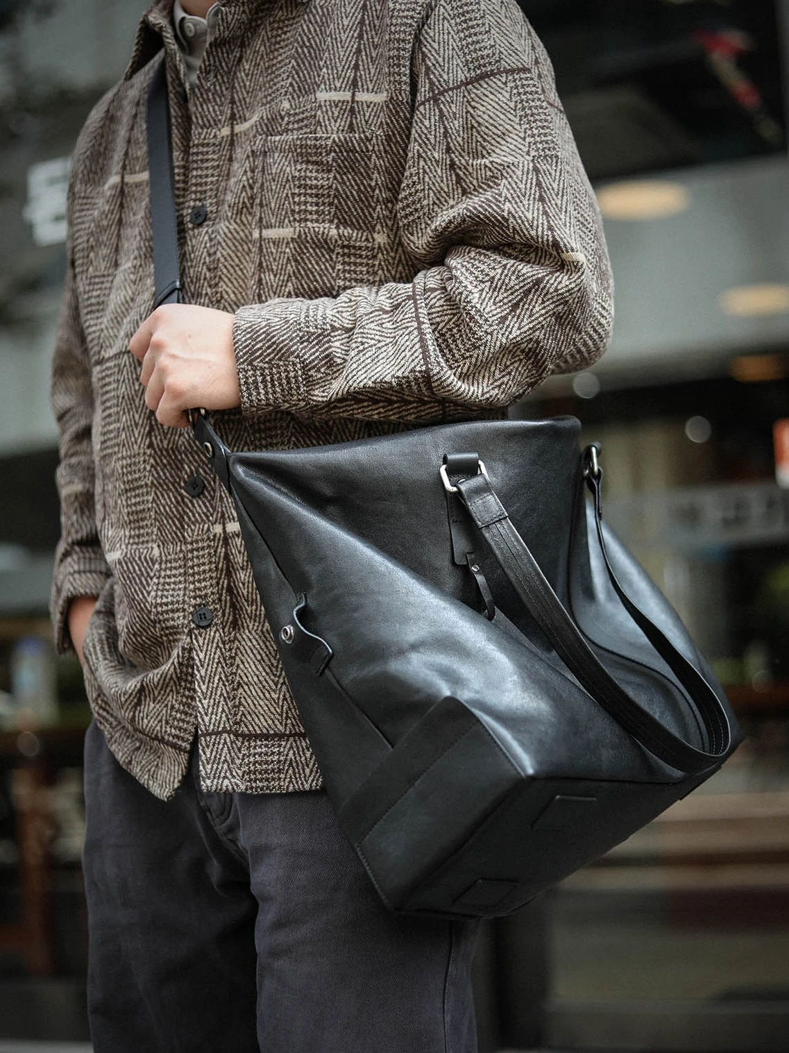 Men\'s Tote Bag Travel Bag Large Capacity Computer Bag Soft Leather Cowhide Handbags Business Leisure Fitness