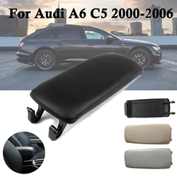 Car Armrest Latch Lid Center Console Cover Center For Audi A6 C5 2000-2006 Clip Catch Pu Leather Arm Rest Cap Auto Accessories