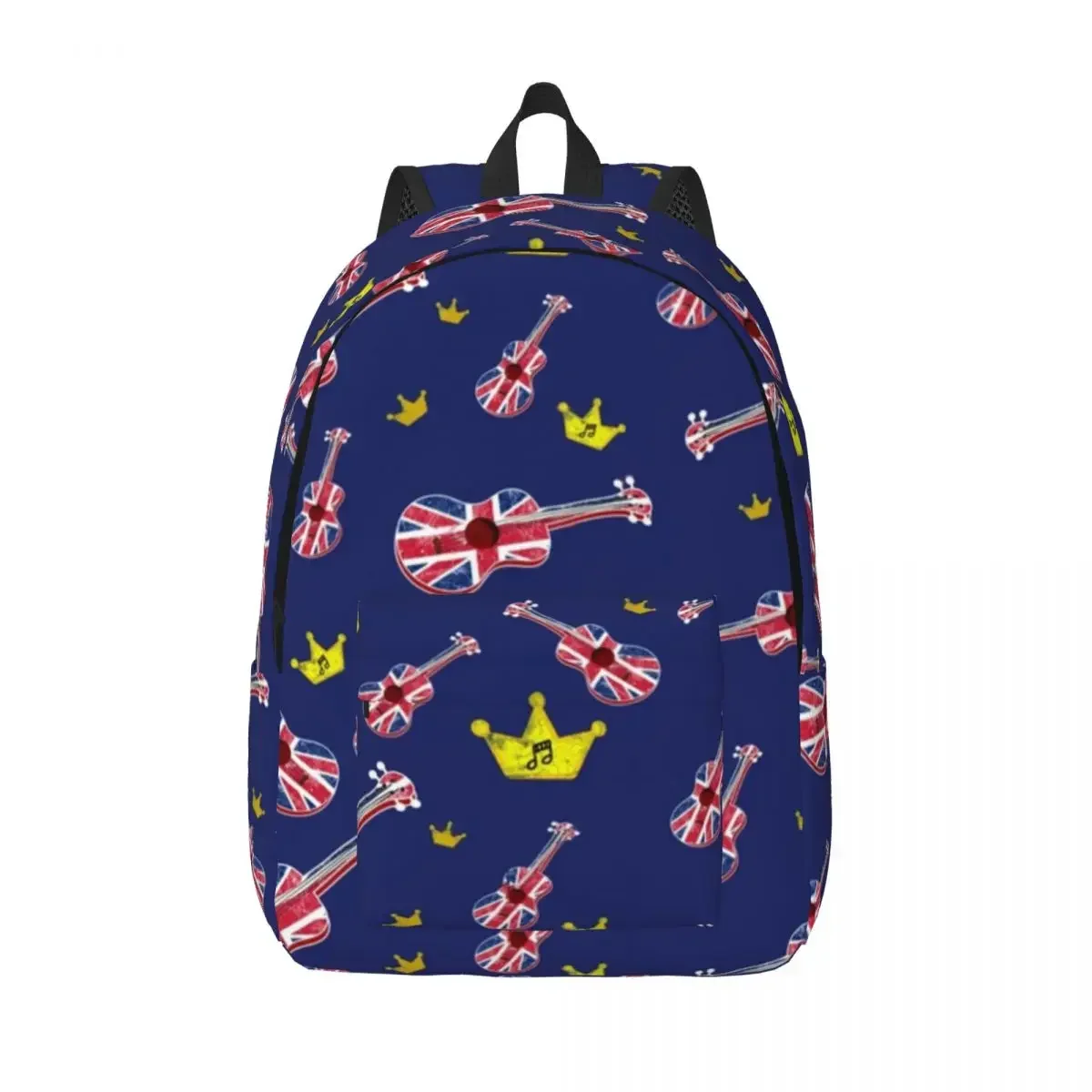 Union Jack British Uk Flag Ukulele Backpack Elementary High College School Student Guitar Bookbag Teens Canvas Daypack Outdoor