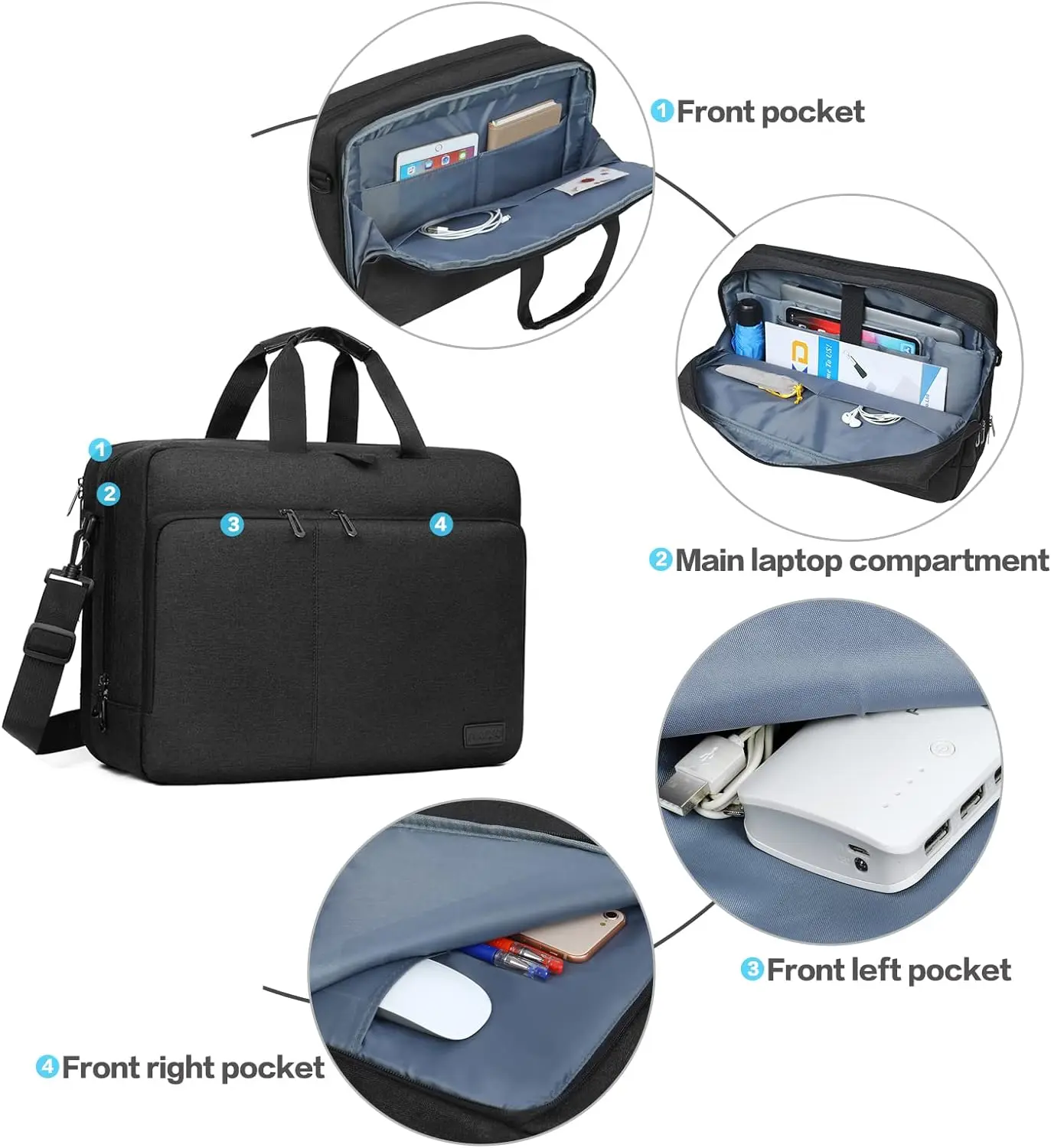 Laptop Shoulder Bag 17 17.3 inch Portable Computer Messenger Bag for MacBook Air Pro Lenovo Asus HP Dell Notebook Case Sleeve