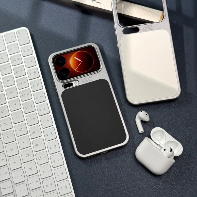 نمط جديد نمط الليتشي مناسبة ل Xiaomi 17proamx ثقب كبير الجلد يشعر جراب هاتف طلاء معدني الراقية يشعر 17Pro أنثى #2