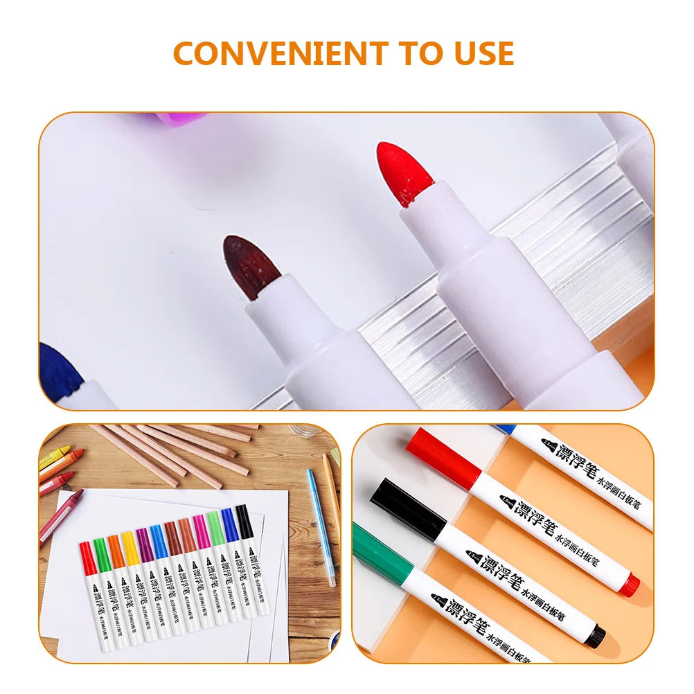 

Water Floating Pen Paint Whiteboard Markers Colour Pens Painting Teacher Paints for Kids Portable