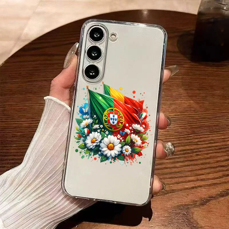 National Flag Transparent Phone Case for Samsung Galaxy A57 A56 A54 A42 A40 A37 A36 A34 A30 A26 A22 A12 A10S Soft Cover Fundas