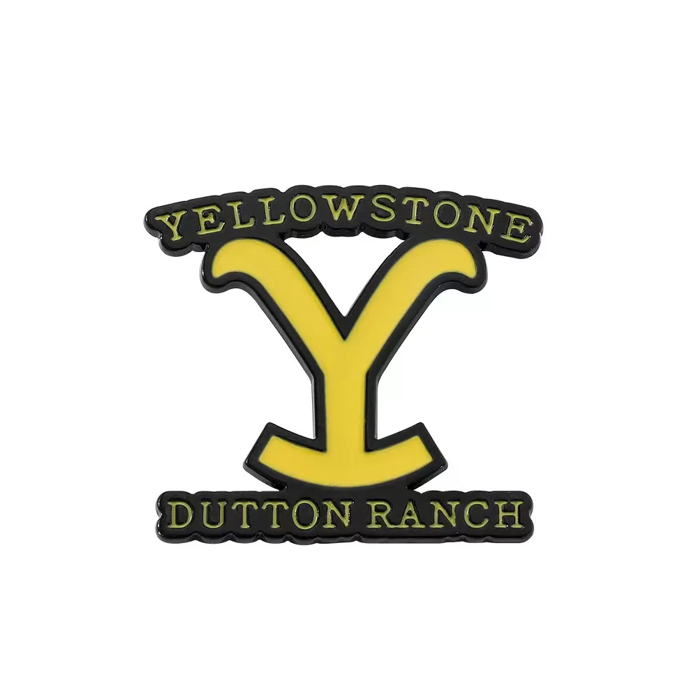 Yellowstone American Drama Brooch Y Letter Dutton Ranch Logo Metal Badge Backpack Pin  Denim Jackets Hat Accessories