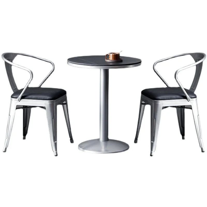 

Vintage industrial style wrought iron chair cafe restaurant bar dining table chairs