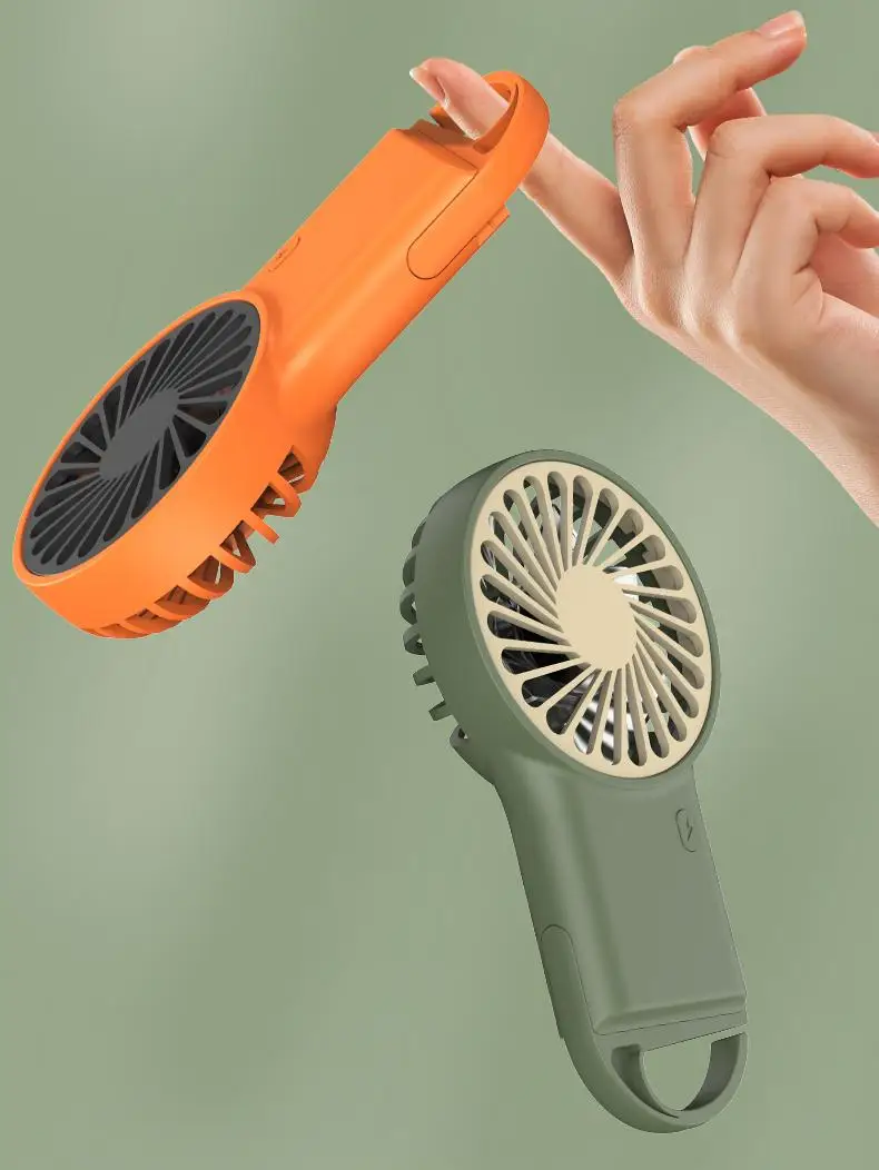 Foldable Handheld Desktop Mini Fan, USB Charging Fan with Cartoon Design and Hook, Great for Hiking, Camping, Office Daily Use