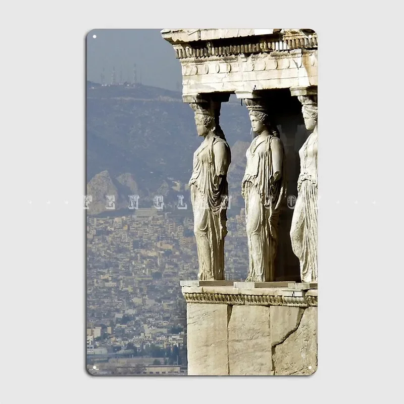 The Porch Of The Caryatids Of The Erechitheion Metal Sign Cinema Garage Bar Cave Vintage Wall Decor Tin Sign Posters
