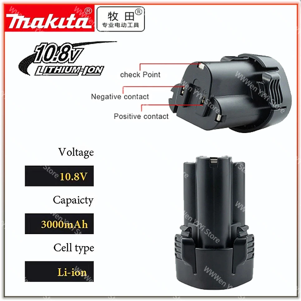 BL1013 10.8V makita BL1014 2000mAh 12V Max Lithium Battery TD090DW 194551-4 TD090D LCT203W LCT204 194550-6 DF030D