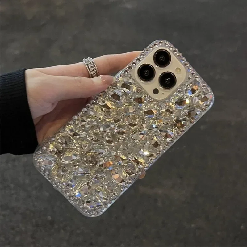 

Чехол с блестящими кристаллами и бриллиантами для iPhone 17, 16, 11, 12, 13, 14, 15, Pro Max XS XR Plus, женский роскошный модный блестящий чехол со стразами
