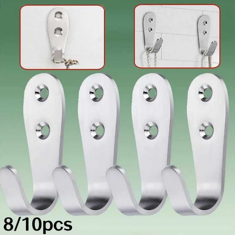 8/10 Stück Wandhaken, Wandhalterungen, Küchen- und Badezimmertürhaken, Hardware-Zubehör, zum Aufhängen von Kleidung, Hüten und Schals