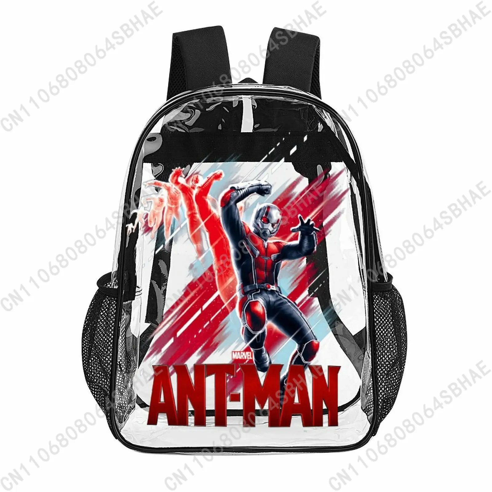 

Модный прозрачный рюкзак Marvel Ant-Man 17 дюймов для мужчин, женщин и подростков, персонализированная прозрачная сумка из ПВХ, подарки, косплей