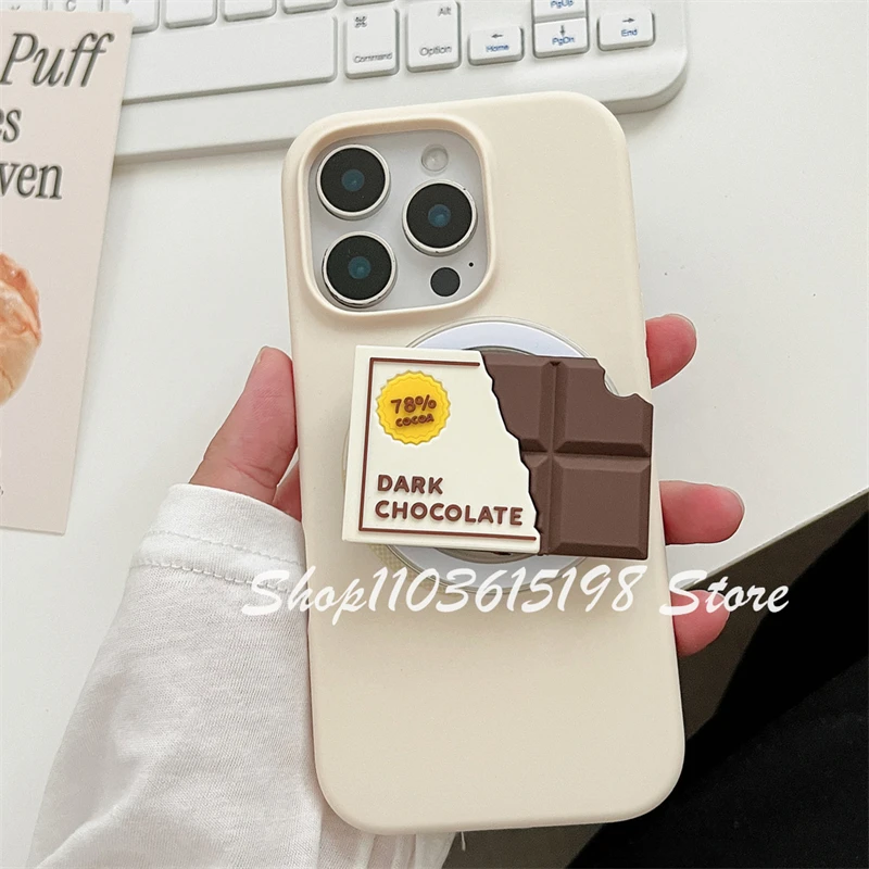 

Korean Cute Chocolate Magnetic Holder Phone Griptok Grip Tok Phone Stand Support For iPhone 16 For Magsafe Accessories Smart Tok