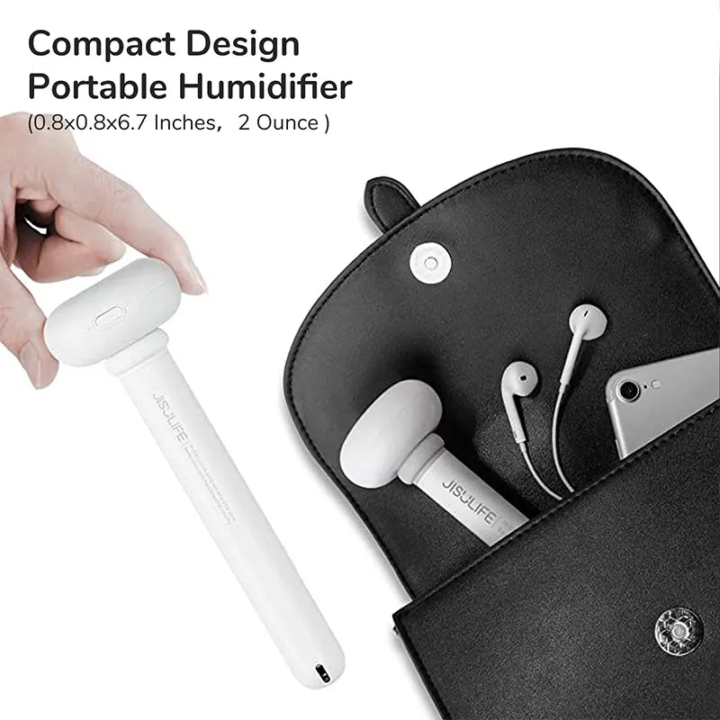 Umidificatore d'aria JISULIFE Mini diffusore per aromaterapia ad ultrasuoni spruzzatore portatile USB Silent Mist Maker per diffusore per auto da ufficio a casa