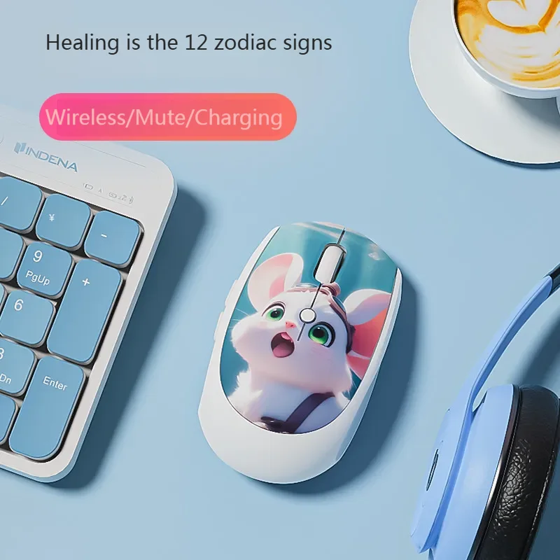 

Chinese Zodiac Wireless Mouse Animal 2.4G USB Connection Mute Rechargeable Optical Mice Ergonomics 3 Speed DPI For Mouse Gamer