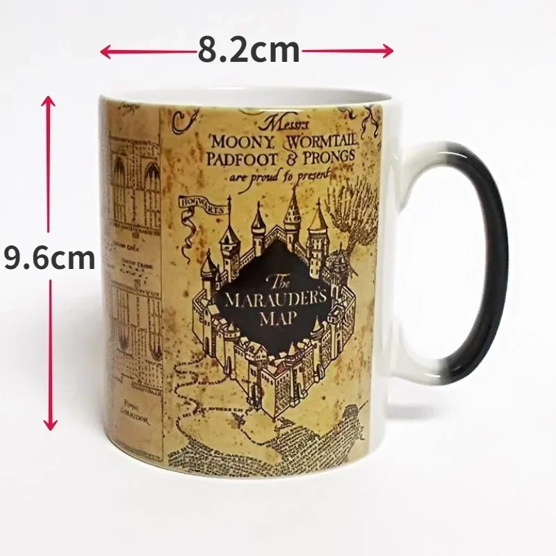 Color Changing Mug Creative Magic Mug Marauders Map Mischief Heat Discoloration Tea Coffee Mugs Hot Drink Cup Drinkware Gift