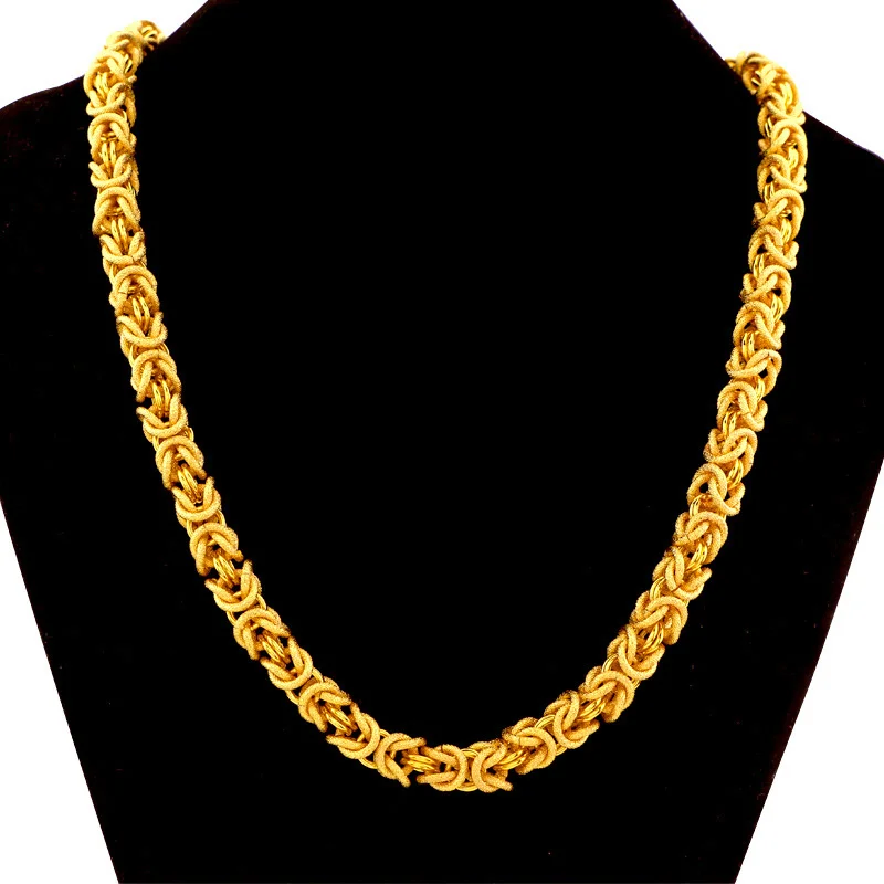 UMQ Plated  Real Gold 999 24k Necklace Dragon Head Rope 18K Length 60cm for Men\'s Neck Chain Wedding Engagement Fine Jewelry
