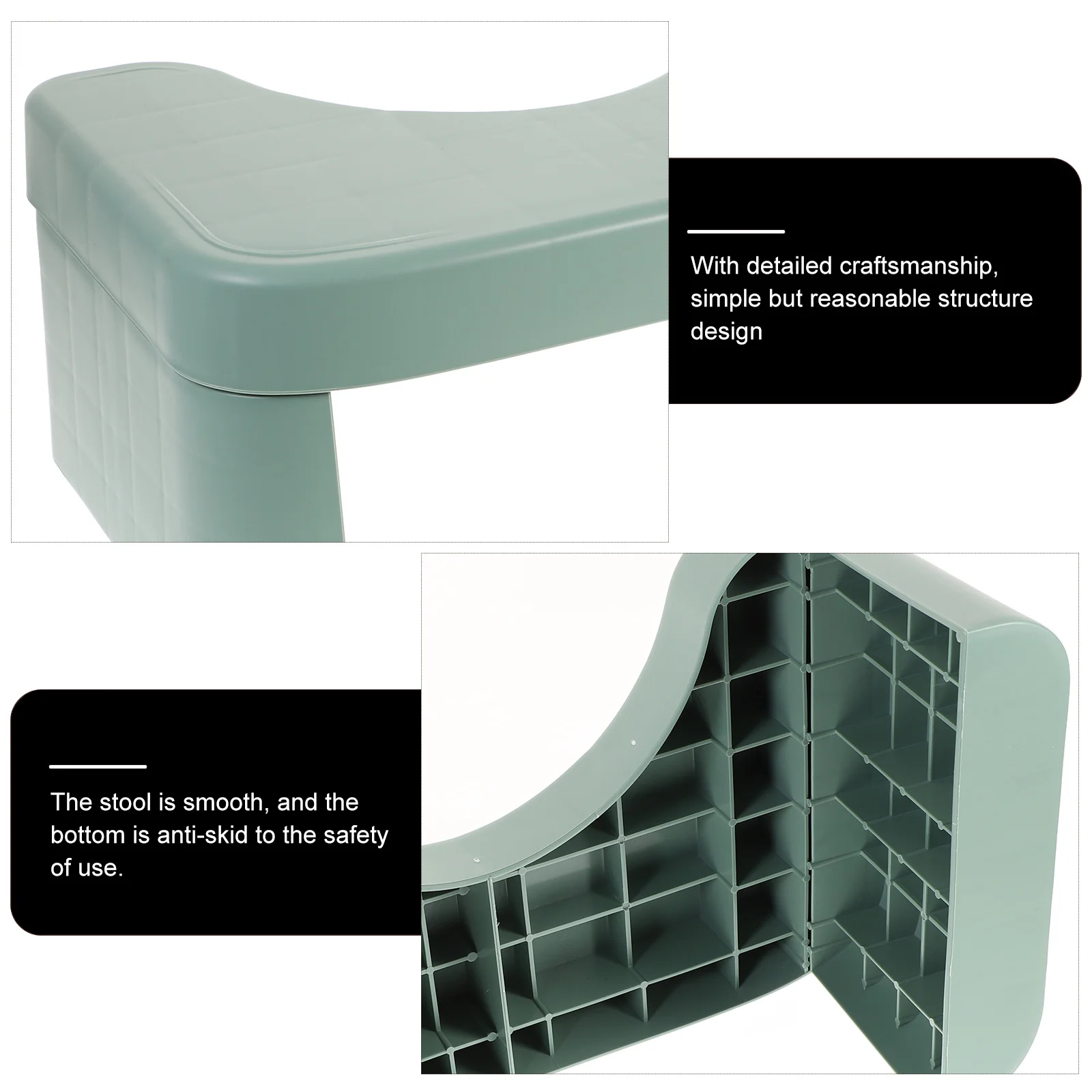 Robuster, rutschfester Fußhocker für Badezimmer, Toilette, erhöht die Stufe, Haushaltsstützwerkzeug, modernes Design, glatte Oberfläche, Töpfchenhocker für