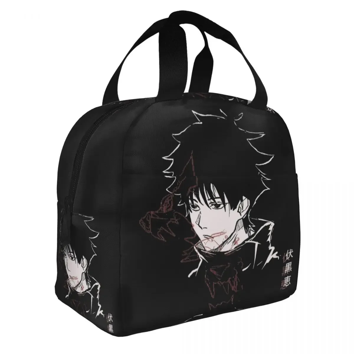 Fushiguro Megumi Anime Insulated Lunch Bags High Capacity Jujutsu Kaisen Meal Container Thermal Bag Tote Lunch Box  Girl Boy