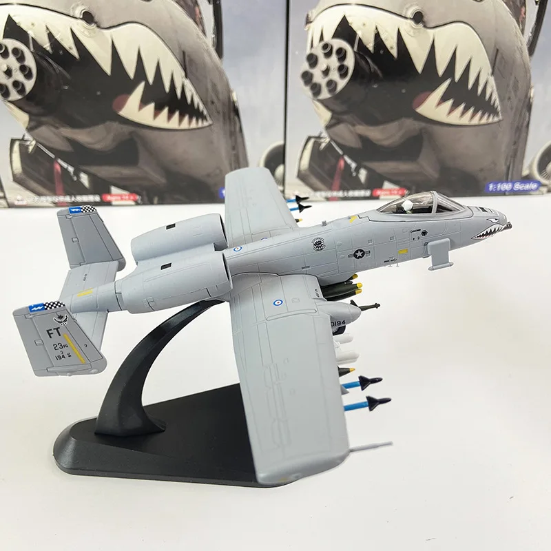 1/100 Scale Aircraft US A-10 A10 Thunderbolt II Warthog Hog Attack Plane Fighter Diecast Metal Model for Display Collections