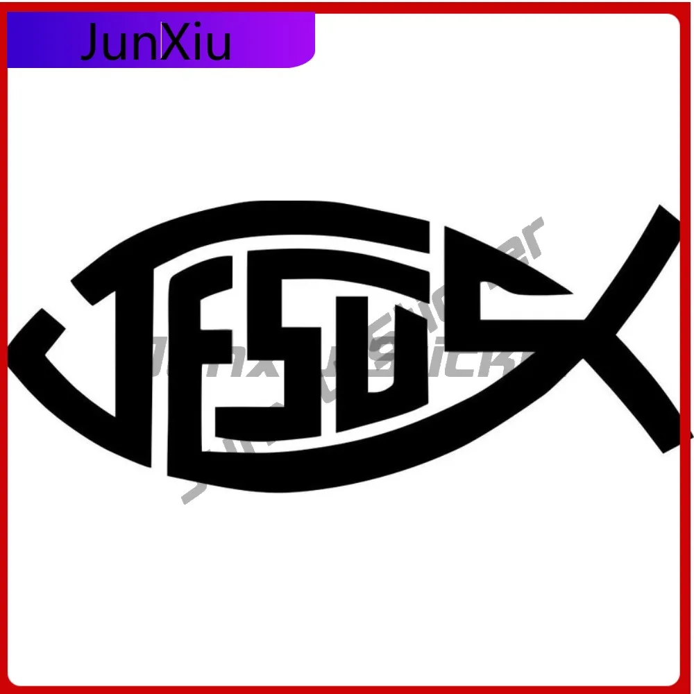 

Jesus Fish Sticker Accessories Waterproof Scratch-proof Exterior Stickers For Car Bumper Window Phone Trunk Windshield Car Motor