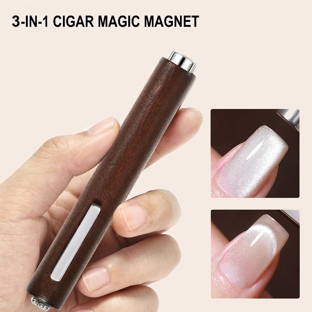 4 In 1 ที่ถอดออกได้มัลติฟังก์ชั่นผสม Magnetic Stick ทรงกระบอกดูดเล็บ Cat Eye Super Strong แม่เหล็กเล็บเครื่องมือ