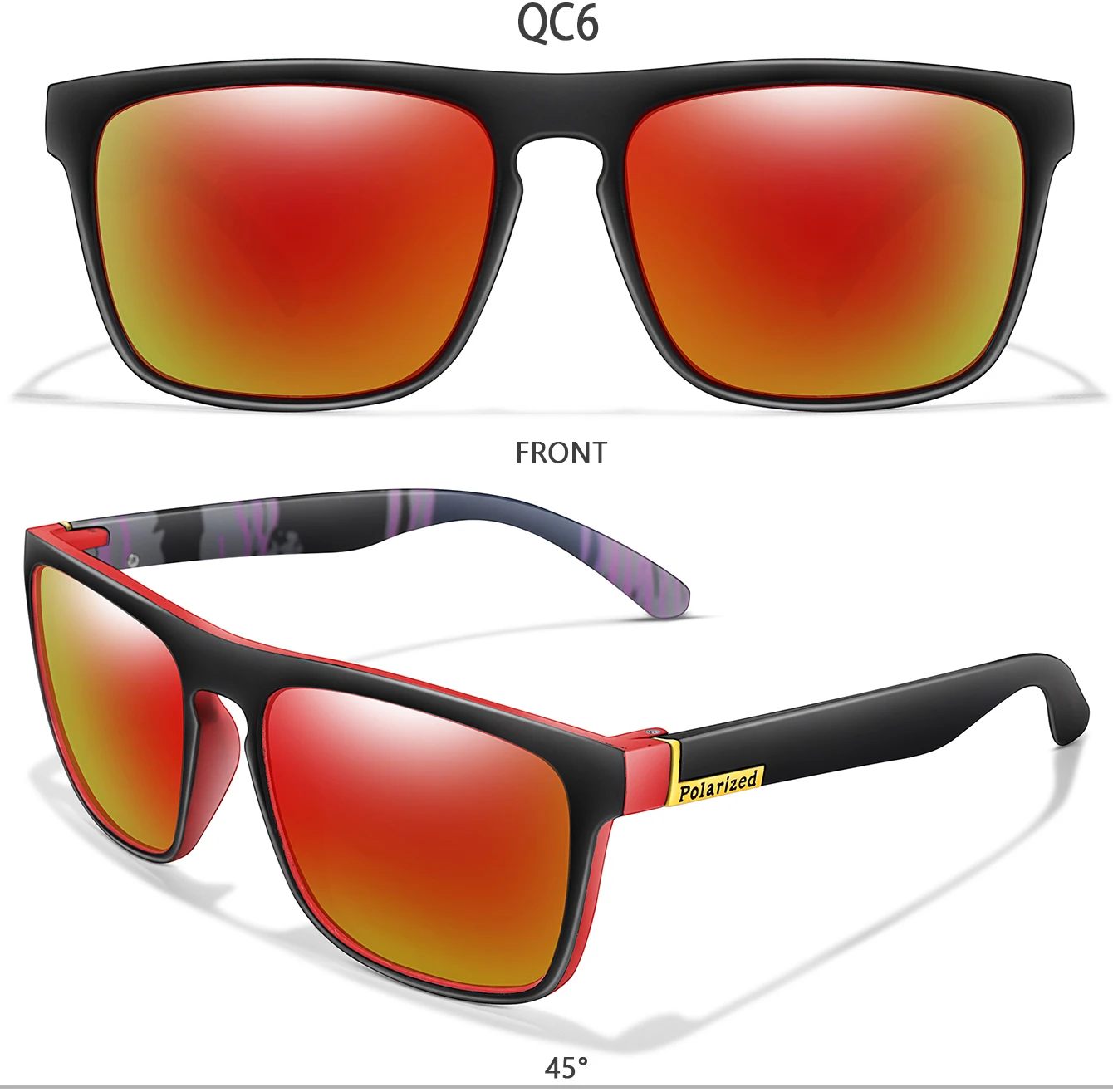 UV400 Polarisierte Klassische Quadratische Radfahren Sonnenbrille Männer und Frauen Auto Fahren Sonnenbrille Dirt Bike Motorrad Wandern Gläser – Detail 7