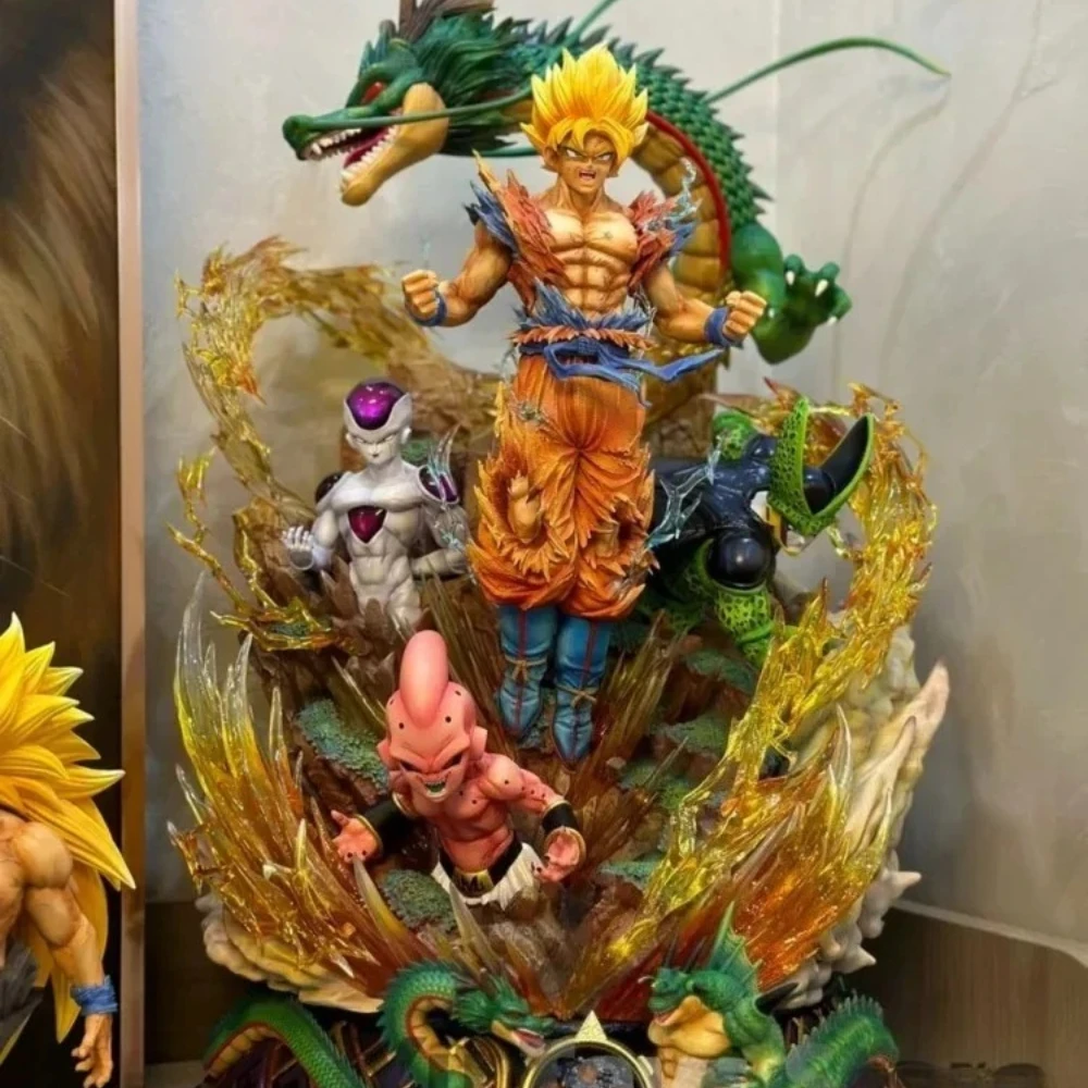 New 23cm Dragon Ball Son Goku Figure Super Saiyan Figure Cell Shenron Buu Figure Gk Statue Figurine Model Doll Collection Gift view 2