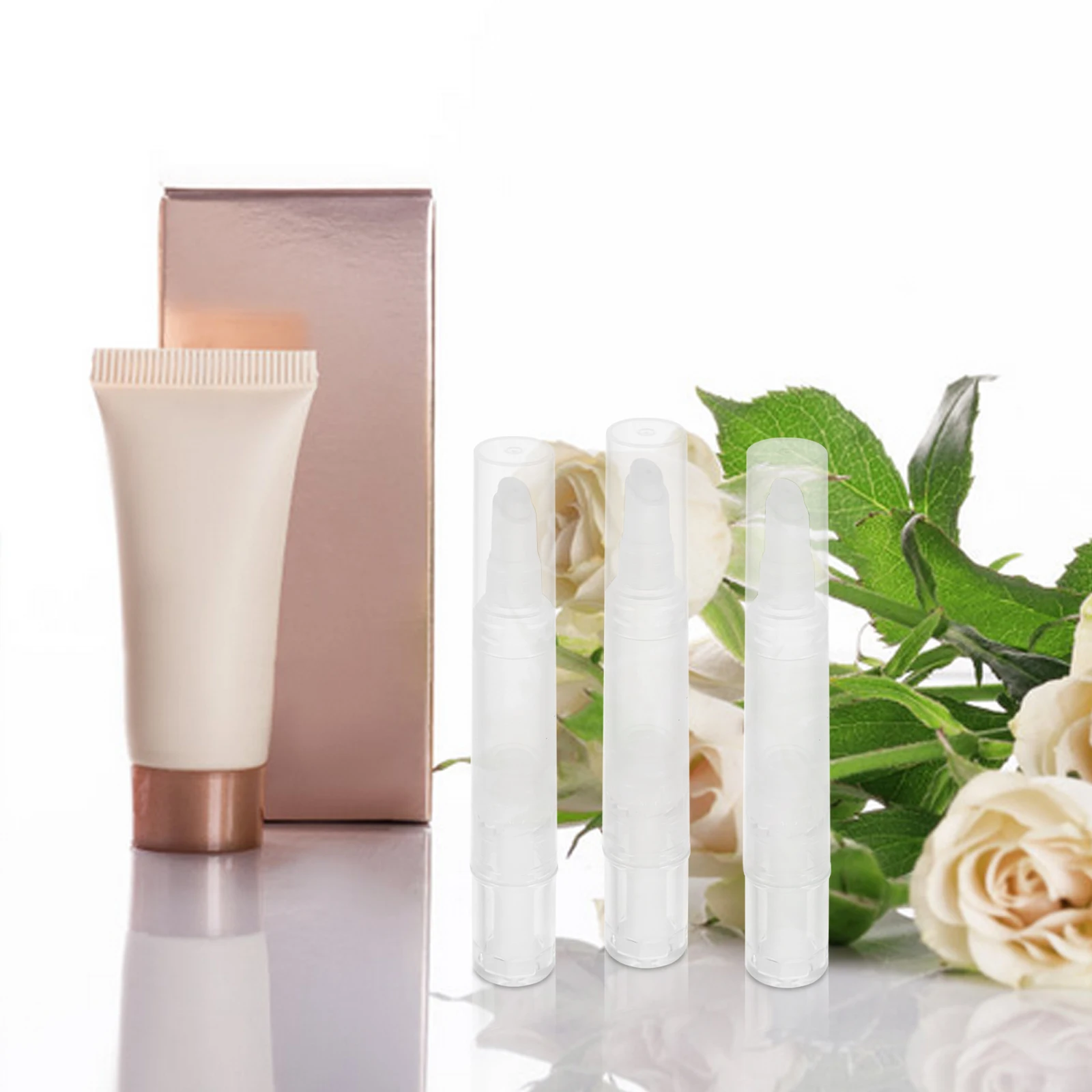 

3pcs Empty Twist Cuticle Oil Pen Refillable Nail Lip Gloss Holder Travel Makeup Applicator Tool Leakproof Multipurpose