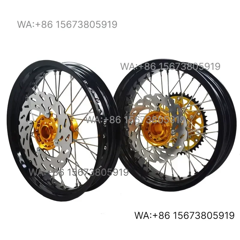 For  Wmwmnu 17 Inch Alloy Motorcycle Rims Wheels  RMZ 250cc RMZ 450cc Road Bike Wheel Rim Replacement Parts MOQ 1 Set