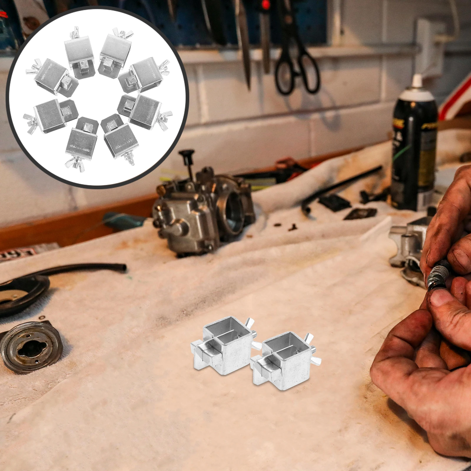 

8pcs Welding Locator Heavy Duty Crimp Grips Chrome Vanadium Steel Clamps Butt Welding Reliable Material Long Lifespan Durability