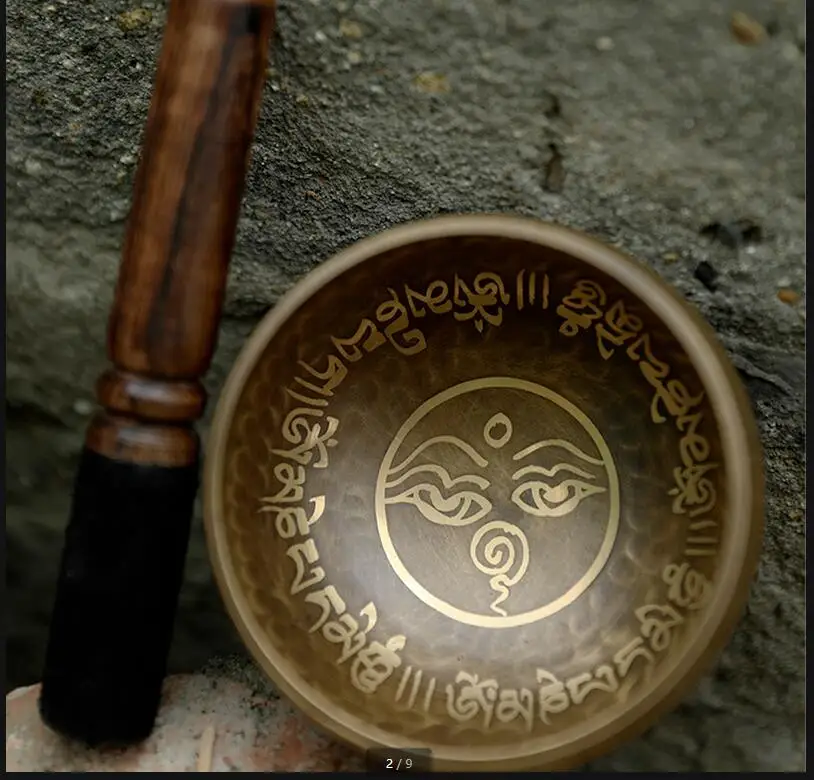 Nepalese Handmade Buddha Sound Bowl Tibetan Singing Bowls Yoga Meditation Musical Instrument Therapy Copper